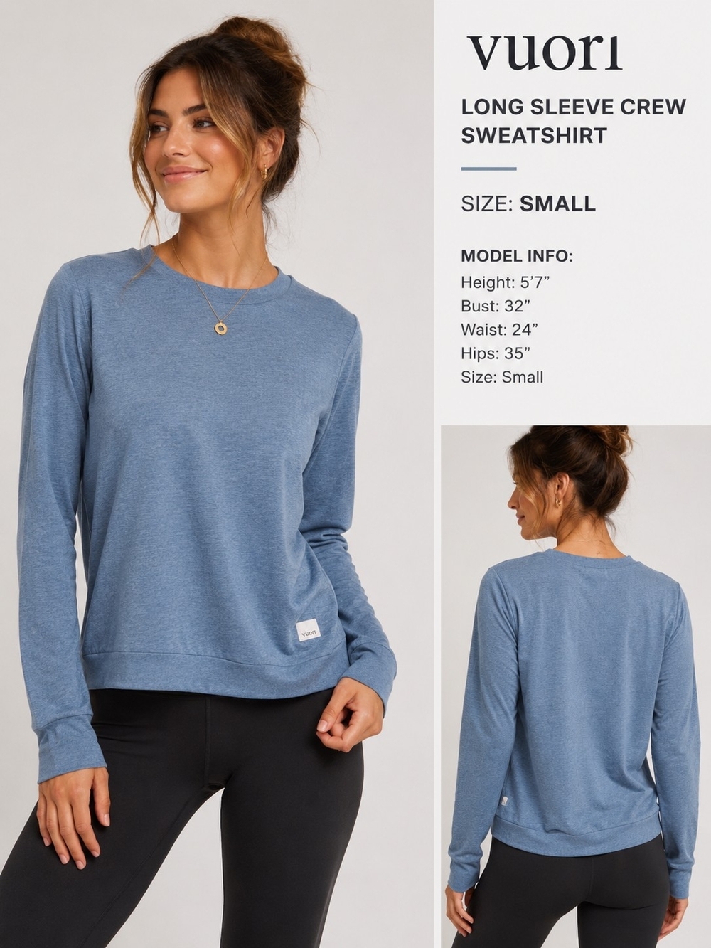 Vuori Long Sleeve Crew Sweatshirt - Dusty Blue